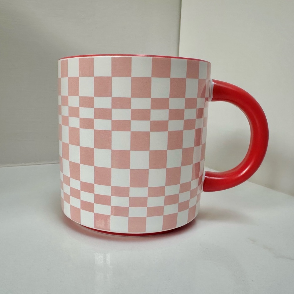 Indigo Checkered Retro Funky 70’s Style Ceramic Mug Set - Picture 4 of 16